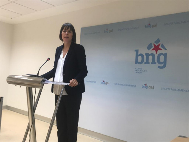 La portavoz nacional del BNG, Ana Pontón, en la rueda de prensa