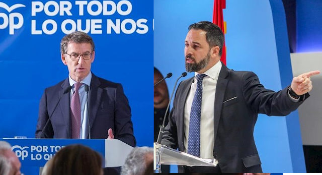 Fotomontaje Feijoo Abascal mitin