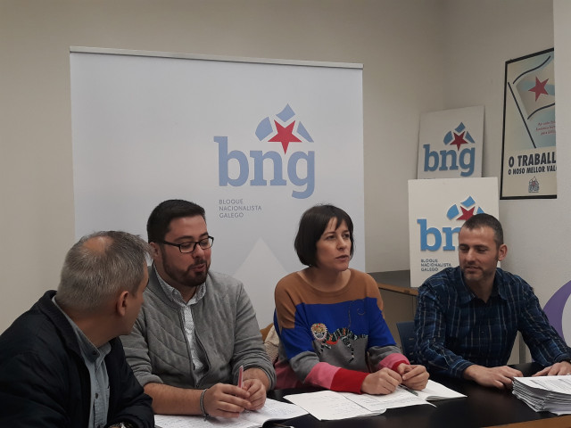 El concejal del BNG en Vigo y la portavoz nacional de la formación este viernes en Vigo