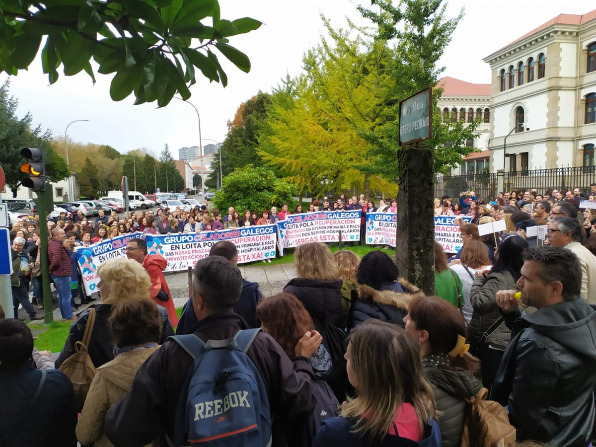 Una pasada protesta de la Asociaciu00f3n de Celadores Galegos