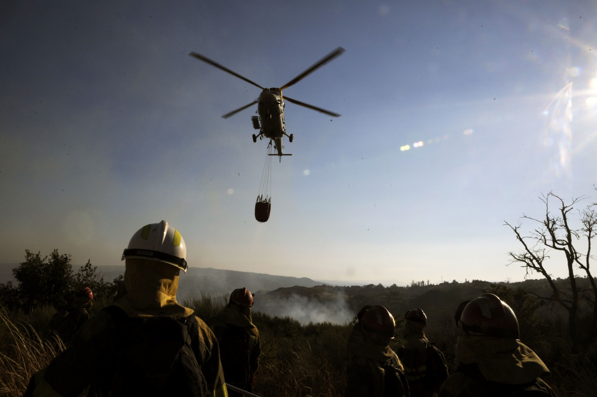 Incendio en el pueblo de Cudeiro (Ourense)