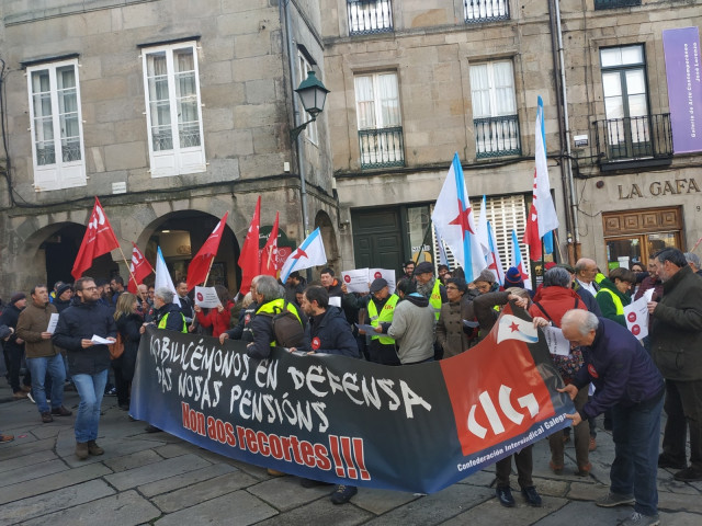 Protesta de pensionistas en Santiago