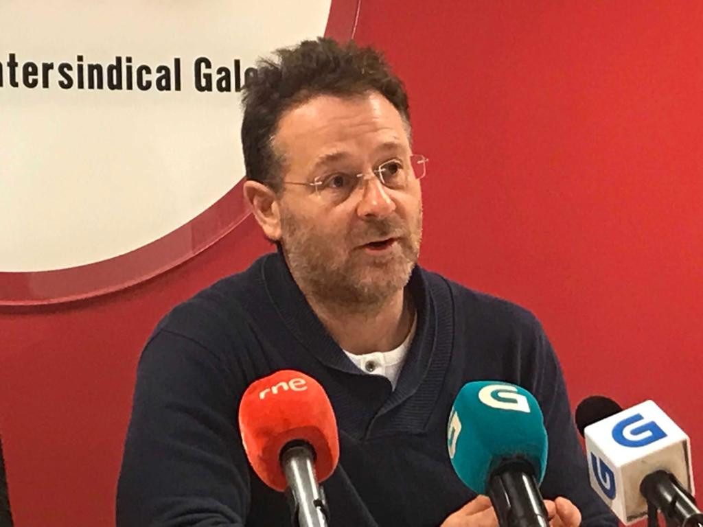 Paulo Carril de la CIG en rueda de prensa