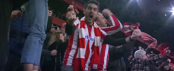 Aficcionado del Athletic celebrando el triunfo en la Copa del Rey