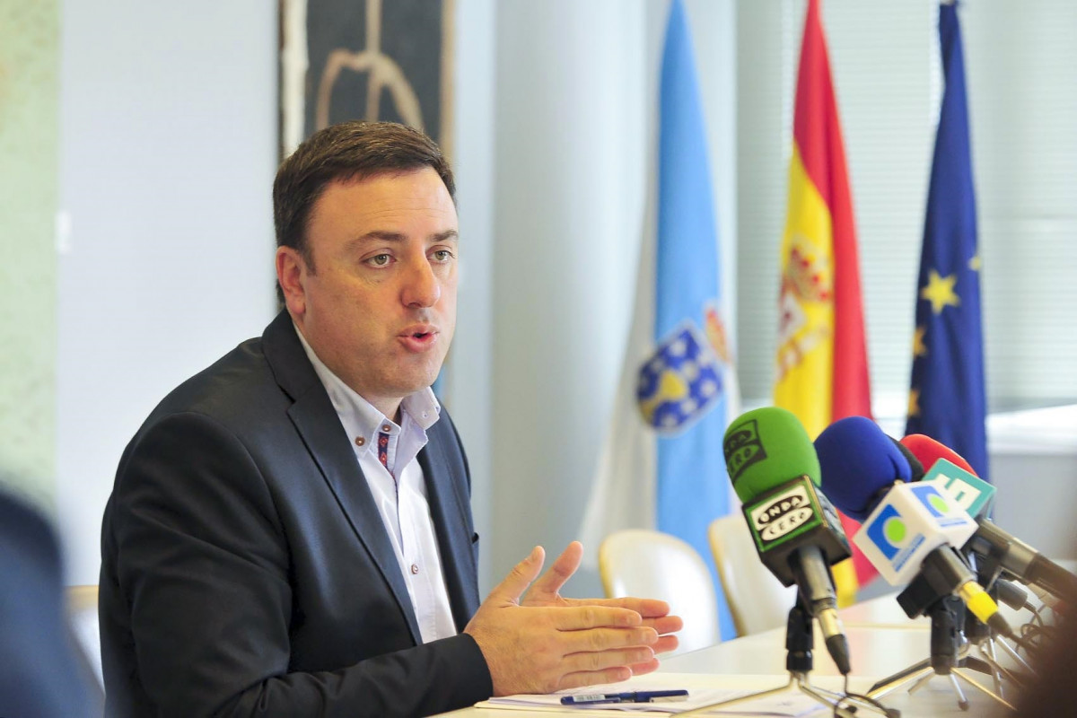 El presidente de la Diputación de A Coruña, Valentín Formoso, en rueda de prensa