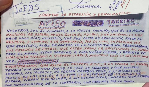 O alcalde de Lalín recibe unha carta con ameazas desde o cárcere de afeccionados aos touros