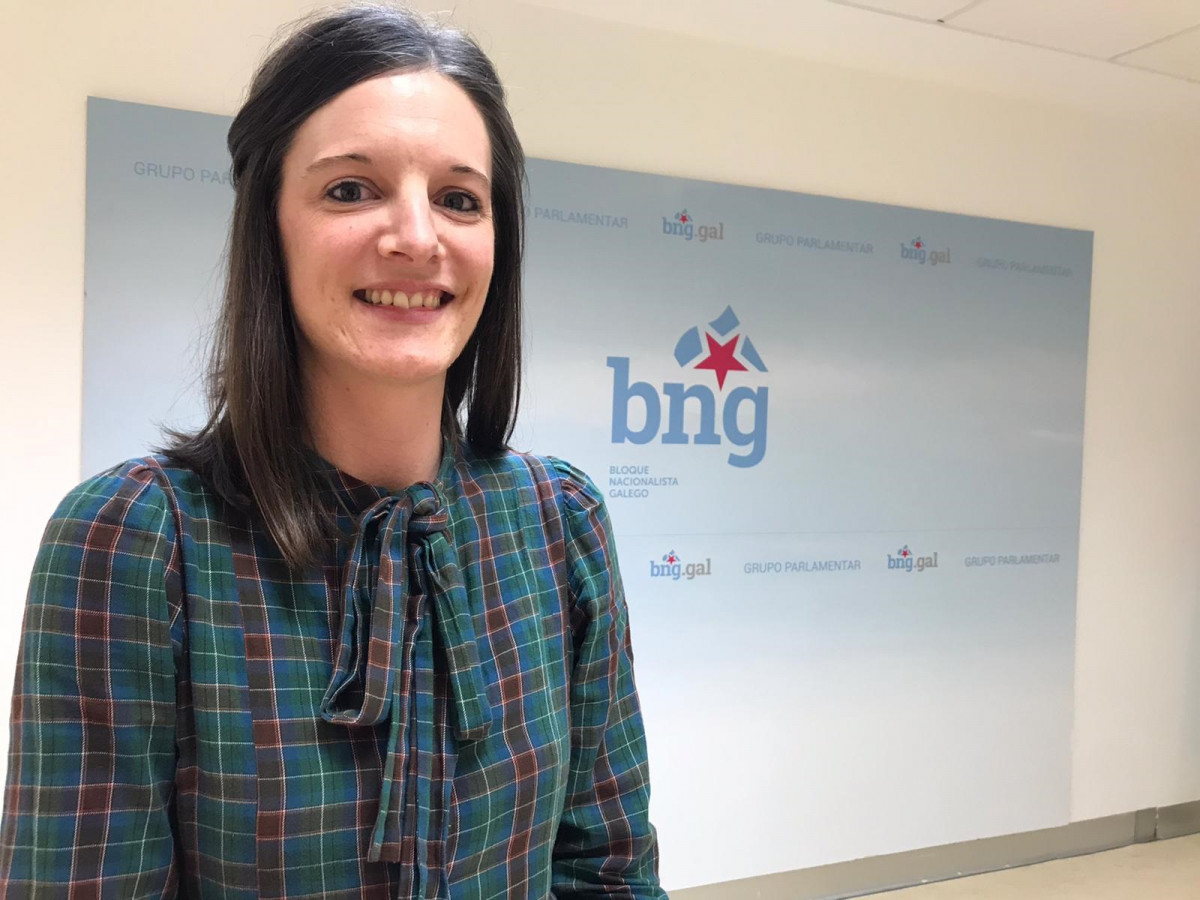 La viceportavoz del BNG, Olalla Rodil,  en declaraciones a los medios tras el adelanto electoral