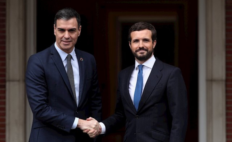 ​El encuentro entre Sánchez y Casado reafirma el inmovilismo de las dos fuerzas, que siguen bloqueando acuerdos