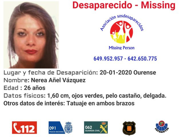 Buscan con perros en la zona de un motel a la joven Nerea Añel desaparecida en Ourense