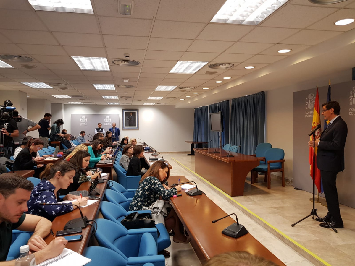 El ministro de Sanidad da explicaciones a la prensa tras una reuniu00f3n con las autonomu00edas sobre el coronavirus