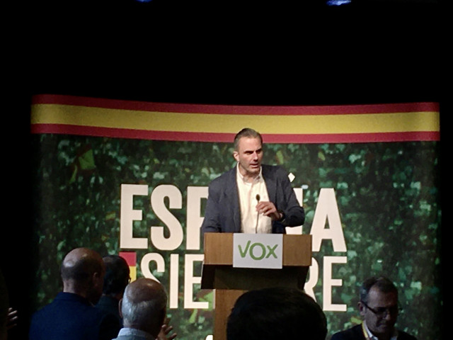 Javier Ortega Smith en un acto en Zaragoza