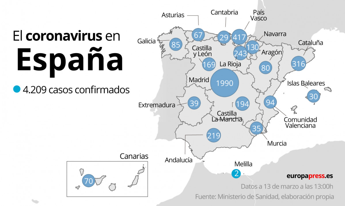 Mapa coronavirus espau00f1a