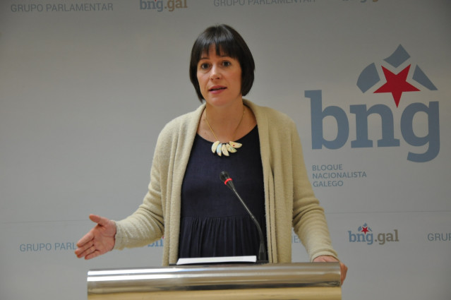 La portavoz nacional del BNG, Ana Pontón, en rueda de prensa.