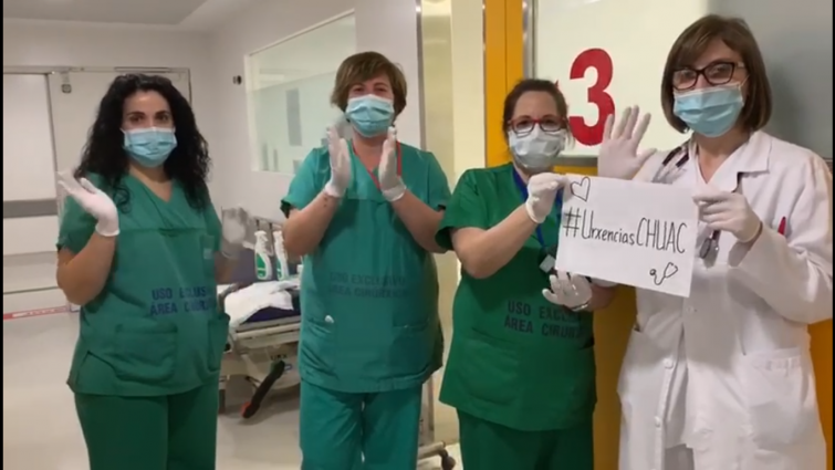 ​(VÍDEO) Las Urxencias del CHUAC responden a los aplausos de la ciudadanía: “Vamos a darlo todo contra el coronavirus”