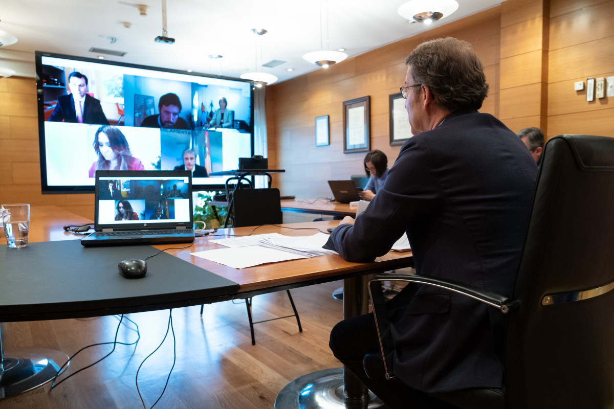 O Titular Do Goberno Galego Mantén Unha Videoconferencia Cos Representantes Dos Principais Partidos Políticos Galegos