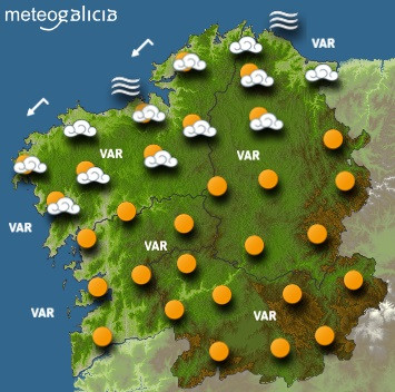 El tiempo para jueves en Galicia: Alternancia de nubes y claros y temperaturas máximas en descenso