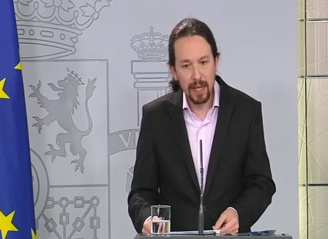 Roda de premsa telemàtica del vicepresident de Drets Socials i Agenda 2030, Pablo Iglesias