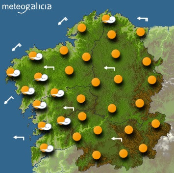 El tiempo para viernes en Galicia: Cielo poco nublado o despejado y temperaturas sin cambios