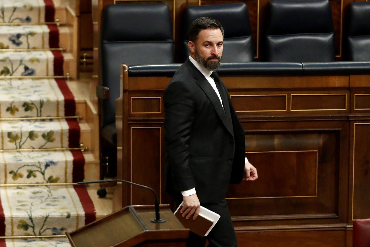 El presidente de Vox, Santiago Abascal, en el Congreso
