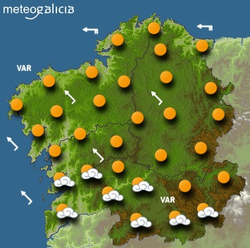 Predicciones para el martes 7 de abril en Galicia.