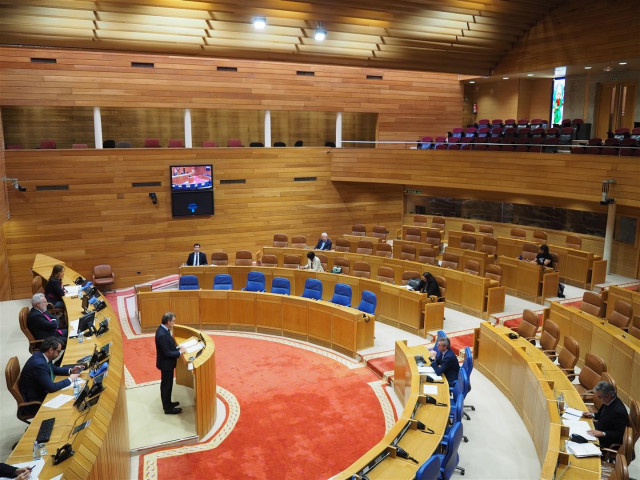 Comparecencia del presidente de la Xunta, Alberto Núñez Feijóo, en la Diputación Permanente del Parlamento de Galicia, durante el estado de alarma por el covid-19