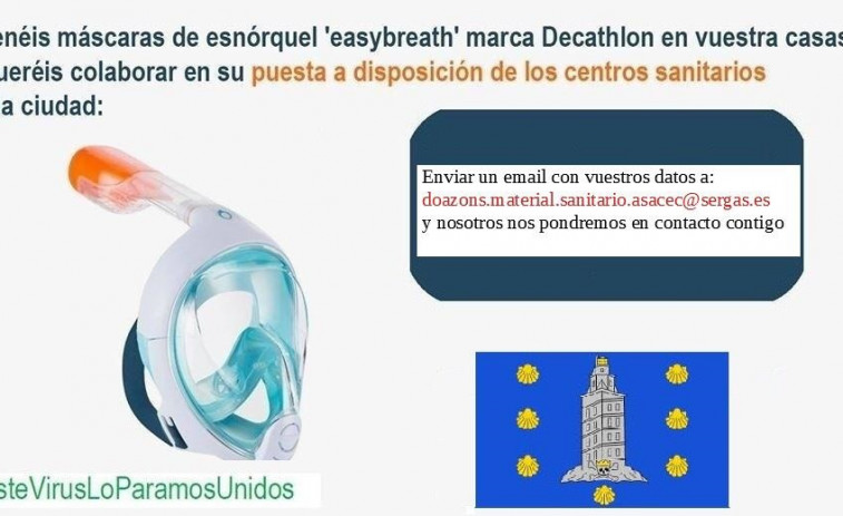 Tunear mascaras de buceo: la solución del Hospital Materno-Infantil de A Coruña contra la falta de material