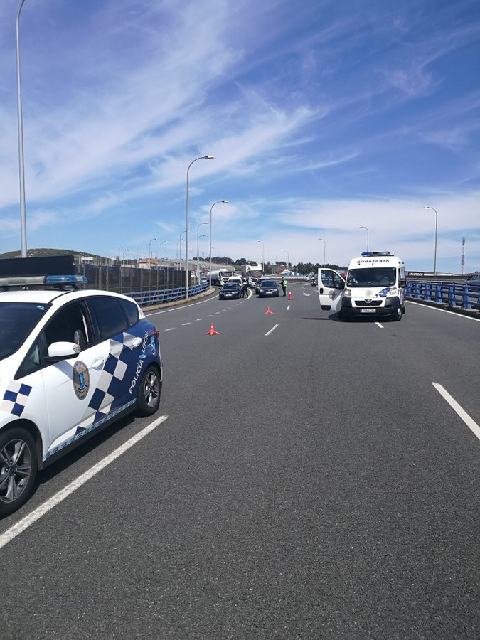 Control de carretera la Policu00eda Local durante el confinamiento por el coronavirus