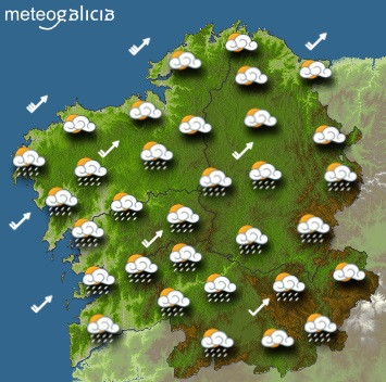 El tiempo para jueves en Galicia: Cielo nublado con lluvias intermitentes
