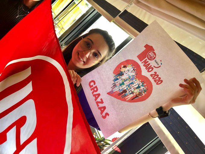 Foto del 1 de mayo de 2020 difundida por UGT Galicia