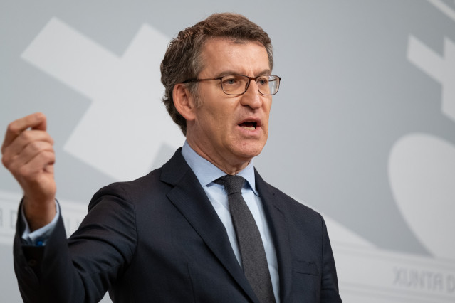 Alberto Núñez Feijóo en la rueda de prensa posterior a la reunión del Consello de la Xunta