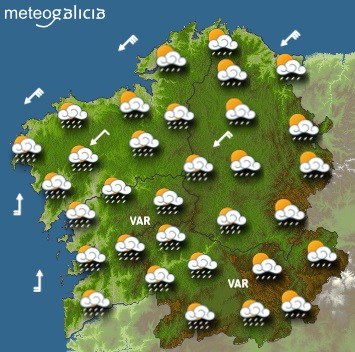 El tiempo para martes en Galicia: Intervalos nubosos con chubascos y suben temperaturas mínimas