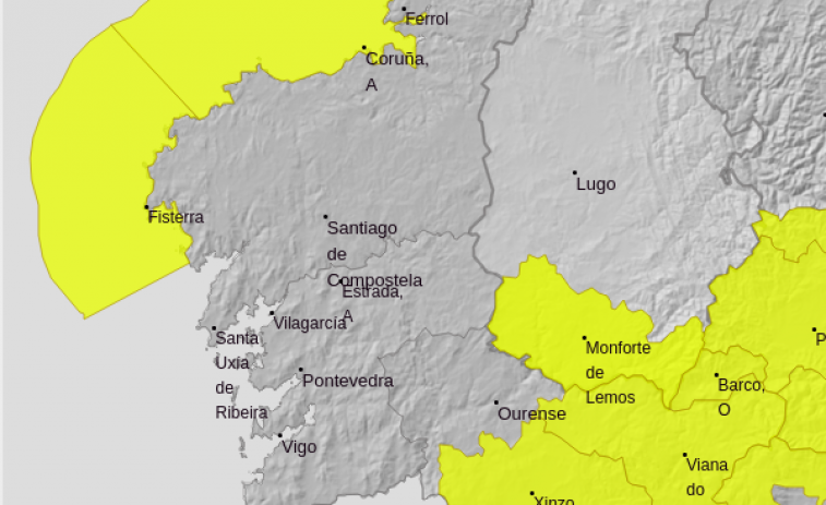 Alerta amarilla por tormentas en parte del interior de Galicia a partir del mediodía