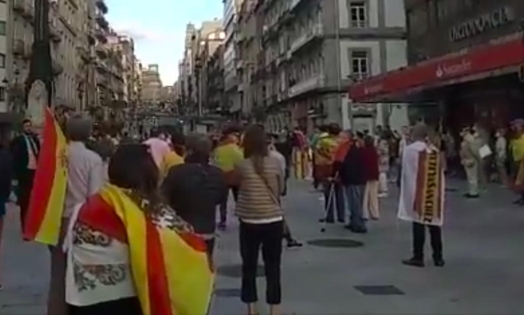 Protesta en Vigo contra el Gobienro en una imagen de Adiante Galiza