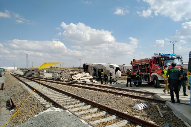 Imagen del accidente del Alvia en La Hiniesta.