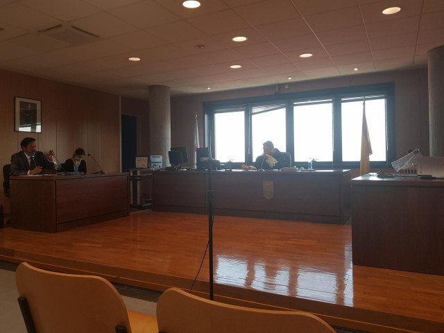 Sala de vistas del Juzgado de lo Contencioso número 1 de Vigo durante el juicio