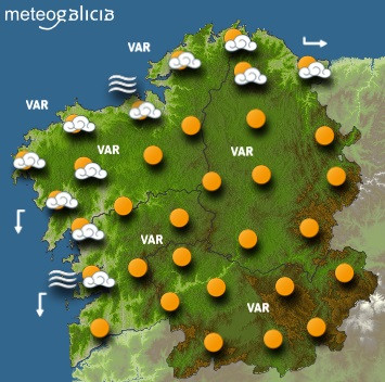 Predicciones para el miércoles 24 de junio en Galicia.