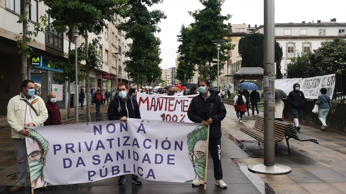 Protesta contra la privatización en sanidad.
