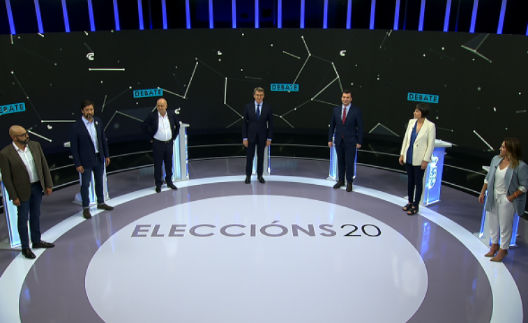 Debate elecciones gallegas: La izquierda blande los recortes en sanidad contra un Feijóo que obvia la oferta de Cs y se muestra única alternativa a un 