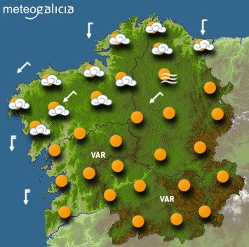 Predicciones para el viernes 3 de julio en Galicia.