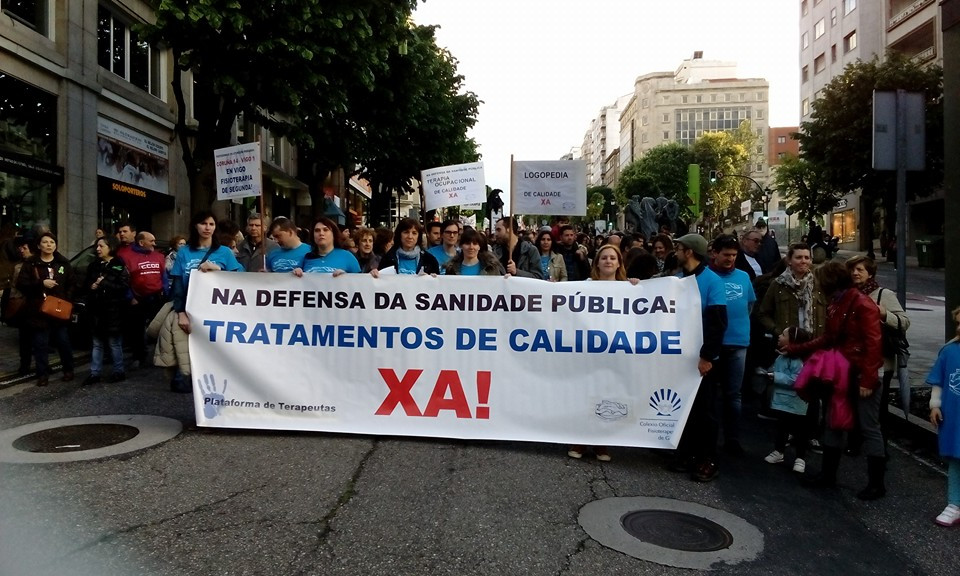 Plataforma de Terapeutas de Vigo en una pasada manifestaciu00f3n