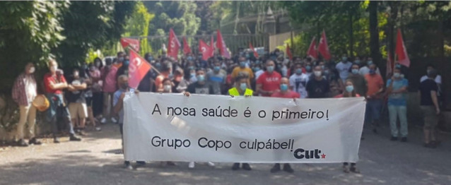 Trabajadores de la empresa de automoción Copo Ibérica durante la huelga