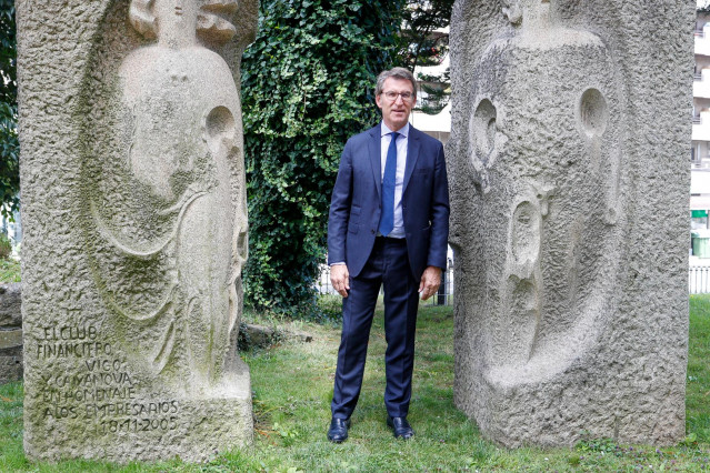 El presidente de la Xunta de Galicia y candidato a la reelección por el PP, Alberto Núñez Feijóo, en una entrevista concedida a Europa Press durante la campaña.