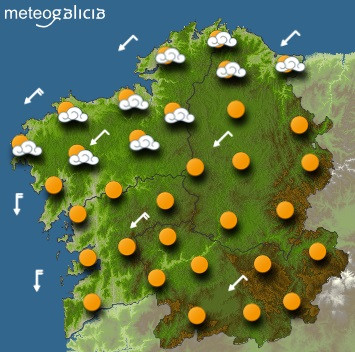 Predicciones para el martes 14 de julio en Galicia.