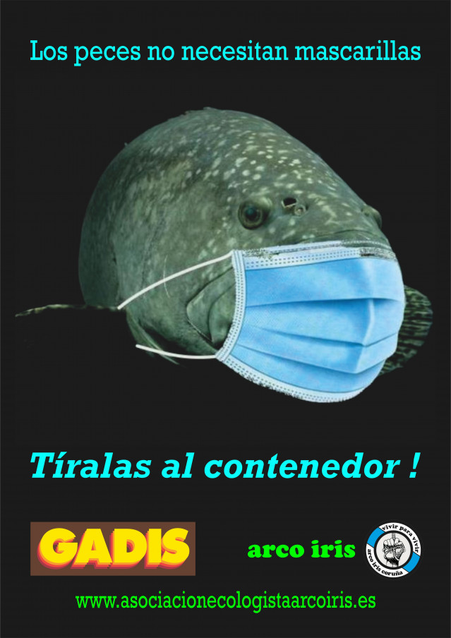 Campaña para depositar las mascarillas en el contenedor.