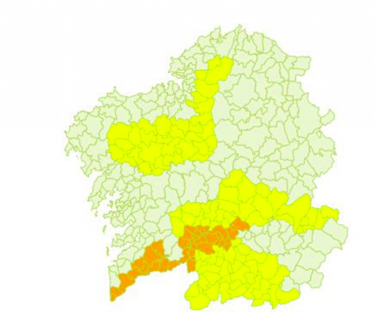 Alerta naranja y amarilla por calor en gran parte del sur e interior de Galicia este sábado
