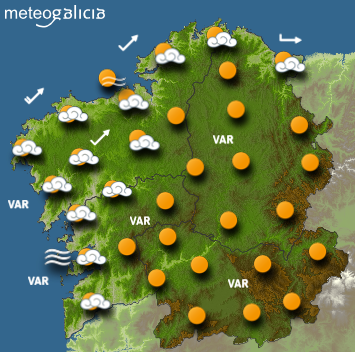 El tiempo para viernes en Galicia: Descenso de temperaturas en una jornada con llegada de nubes por la noche