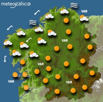 Predicciones para el jueves 6 de agosto en Galicia.