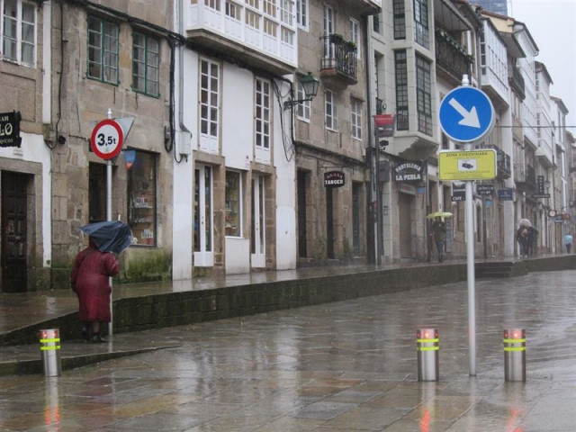 Lluvia en Santiago.