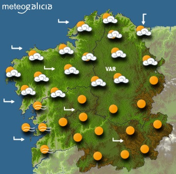 Predicciones para el viernes 14 de agosto en Galicia.