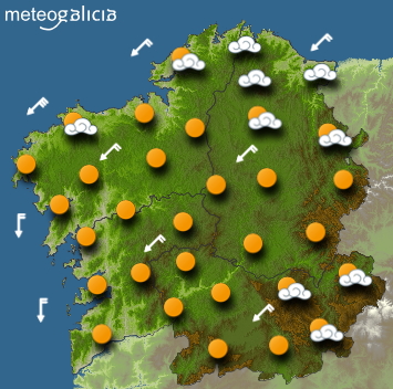 El tiempo para el domingo: máximas en descenso y posibilidad de lluvias en el litoral de Lugo